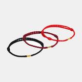 Red Black Rope Bracelet Lucky Bracelet Women's and Men's Rope Cord Handmade Friendship Simple Jewelry