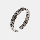 Heavy 999 Sterling Silver Braided Bracelet For Men Retro Solid Thick Handmade Viking Jewelry Opening Adjustable