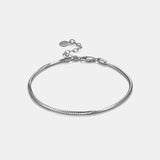 Pure 925 Sterling Silver Men's and Women's Bracelet Snake Bone Chain with Extension 4cm Adjustable Couple Minimalist Jewelry