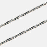 S925 Sterling Silver 2.5mm Whip Rope Men's Necklace Punk Rock Cool Fashion Long Necklace Jewelry