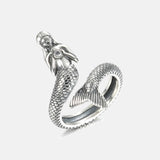 Sterling Silver S925 Silver Ring for Women Opening Adjustable Mermaid Vintage Thai Silver Ring Women's Jewelry