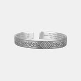 Real 999 Sterling Silver Cuff Bracelet Carved Heart Classics Retro Pattern Men's and Women's Bangle Adjustable Religion Jewelry