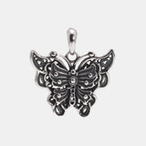 Real Sterling Silver 925 Hollowed Out Butterfly Pendant Women Vintage Personality Necklace Sweater Chain Fine Jewelry