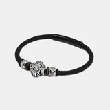 Handmade Threads Braided S925 Sterling Silver Charm Bracelet for Male and Female Chinese Knotting Amulet Jewelry