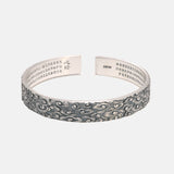 Bracelets for Women Silver 925 Sterling Auspicious Clouds Engraved Heart Sutra Buddha Jewelry