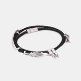 925 Silver Vintage Wax Rope Bracelet Magnetic Clasp LOL XAYAH RAKAN Multi Layers Feather Leaf Couple Jewelry