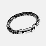 925 Sterling Silver Viking Bracelet for Men Keel Chain Braided with Plug Safe Clasp Vintage Jewelry Wedding Birthday Party