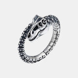 Authentic 925 Sterling Silver Viking Ring Dragon For Men and Women Opening Adjustable Size 6-10 Retro Punk Style Jewelry