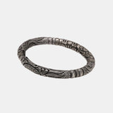 Vintage Solid S999 Sterling Silver Bracelet Bangle Double Dragon Embossed Mens Fine Viking Jewelry