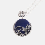 925 Sterling Silver The Vampire Diaries Katherine Daylight Pendant Necklace Ladies Natural Lapis Lazuli Stone Fan Fine Jewelry