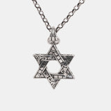 Real 925 Sterling Silver Star of David Men's Pendant Six Pointed Religious Amulet Symbol Necklace Fine Jewelry