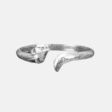 Genuine Solid 999 Sterling Silver Fox Bracelet Women Cuff Bracelets Bangle Fox Engraved Decorative Pattern Bracelet