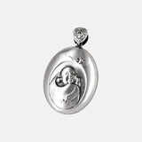 999 Sterling Silver Pendant Necklace Maitreya Buddhism Heart Sutra Sweater Chain Pendant Men and Women Amulet Jewelry