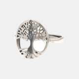 Real 925 Sterling Silver Tree of Life Ladies Ring Hollow Design Viking Jewelry Resizable US Size 5-10