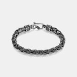 Real Pure 925 Sterling Silver Vintage Hand Braided Chain Bracelet Necklace Men's Jewelry Viking Armbands Punk Jewelry