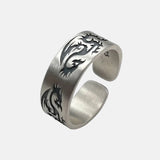 S925 silver retro Thai silver matte silver ring wholesale Xiangyun grain fettuccine ring