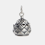 Genuine 925 Sterling Silver Pine Nut Openable Pendant Hollow Design Small Sachet Flower Locket Retro Thai Silver Jewelry