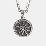 Vintage 925 Sterling Silver Apollo Amulet Sun God Pendant Necklace Punk Style Sweater Chain Fine Jewelry