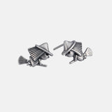 S925 Sterling Silver Vintage Matte Stud Earrings for Women Hag Brom Earrings Creative Jewelry