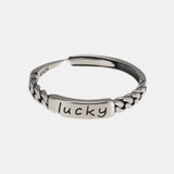 Sterling Silver 925 Lucky Braided Ladies Ring Simple Anniversary Love Day Gift Adjustable Jewelry