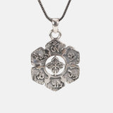 Real 925 Sterling Silver Mantra Pendant Six Words Om Buddhist Jewelry Vintage Women Men Accessories