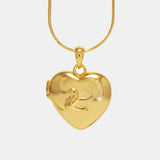 925 Sterling Silver Heart Shaped Lock Pendant with Gold Plated Open Swan Pattern Woman Necklace Snake Chain Fine Jewelry