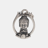 S925 Sterling Silver Buddhist Pendant Necklace Vintage Vintage Lotus Three-dimensional Buddha for Men and Women Solid Jewelry