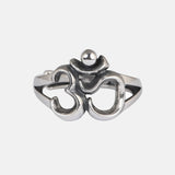 925 Sterling Silver Jewelry Vintage Buddha Six Words Open Adjustable Rings for Women and Men Simple Style Couple Ring