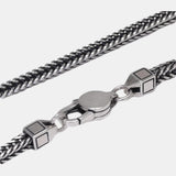 Real 925 Thai Silver Fox Tail Chain Men's and Women's Personalized Retro Punk Necklace and Bracelet Pure Silver Simple Jewelry