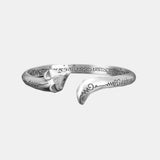 Genuine Solid 999 Sterling Silver Fox Bracelet Women Cuff Bracelets Bangle Fox Engraved Decorative Pattern Bracelet