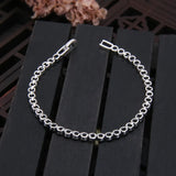 Real Pure 925 Sterling Silver Women Bracelet Simple Fashion Geometric French Sparkling Wedding Accessories Luxury Jewelry