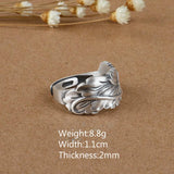 Fashion Pure 925 Sterling Silver Jewelry Matte Women's Chinese Style Lotus Flower Open Ring