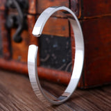 999 Sterling Silver Cuff Bracelet  for Men and Women Simple Glossy Opening Couple Bracelet Silver Jewelry Can Be Engraved