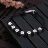 2021 Real 925 Sterling Silver Black Rope String Bracelet Women Handmade Braided Five Elements Lucky Transfer Bracelet