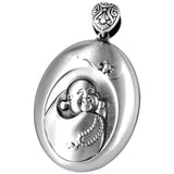 999 Sterling Silver Pendant Necklace Maitreya Buddhism Heart Sutra Sweater Chain Pendant Men and Women Amulet Jewelry