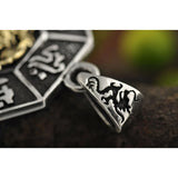 925 Sterling Silver Pendant Fashion Punk Buddhism Fire Dragon Bagua Eight Diagram Men Pendant Good Luck Jewelry