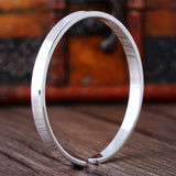 999 Sterling Silver Cuff Bracelet  for Men and Women Simple Glossy Opening Couple Bracelet Silver Jewelry Can Be Engraved