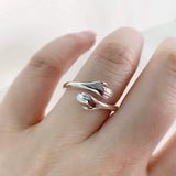 BIFROST Hug Ring for Women Girls Silver Hugging Hands Open Promise Ring Jewelry Hug Hands Mens Rings Couples Wedding Bands