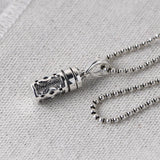 S925 Sterling Silver Vintage Craft Necklace Pendant Men and Women Thai Silver Simple Buddhist Openable Box Jewelry