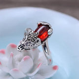 Garanteed 925 Sterling Silver Rings For Women Red Garnet Brave Troops Resizable Large And Small Size Natural Stone Ring