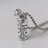 S925 Sterling Silver Vintage Craft Necklace Pendant Men and Women Thai Silver Simple Buddhist Openable Box Jewelry