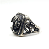 Real Pure 925 Sterling Silver Antique Handmade Polished Men Ring Indian Portrait Shape Unique Design Jewelry Ring Best Gift