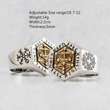 S925 Silver Nordic Viking Pirate Tree of Life Ring Men Trendy Hip-hop Personality Domineering Retro Finger Rings