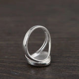 925 Sterling Silver Rings For Women Smooth Simple Rhombic Shape Mirror High Polishing Fine Jewelry