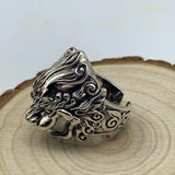 Wholesale S925 Silver Open Pixiu Silver Ring Men Trendy Domineering Index Finger Ring Retro Personality Ring