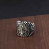 Real Pure 925 Sterling Silver Womens and Men Rings Jewelry Punk Vinatge Virgin Mary Ring Gift Party Women Men Accessory