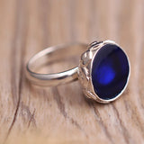 Handmade Fashion Women Jewelry Jewelry 999 Sterling Silver Enamel Rings Opening Adjustable Gift Party Women Accessory