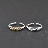 S925 Silver Retro Thai Silver Craft  Lotus Shape Simple Resizable Opening Women Rings Elegent Fine Jewelry