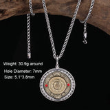 S925 Sterling Silver Vintage Men Pendant Five Elements Gossip Rotatable Pendant Chinese Zodiac Men Necklace Pendant Jewelry