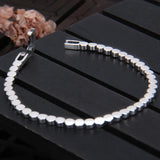 Real Pure 925 Sterling Silver Women Bracelet Simple Fashion Geometric French Sparkling Wedding Accessories Luxury Jewelry